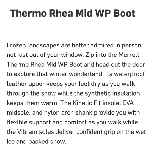 Merrell Thermo Rhea Mid Waterproof Snowboots In Women's Size 9 - Picture 13 of 16